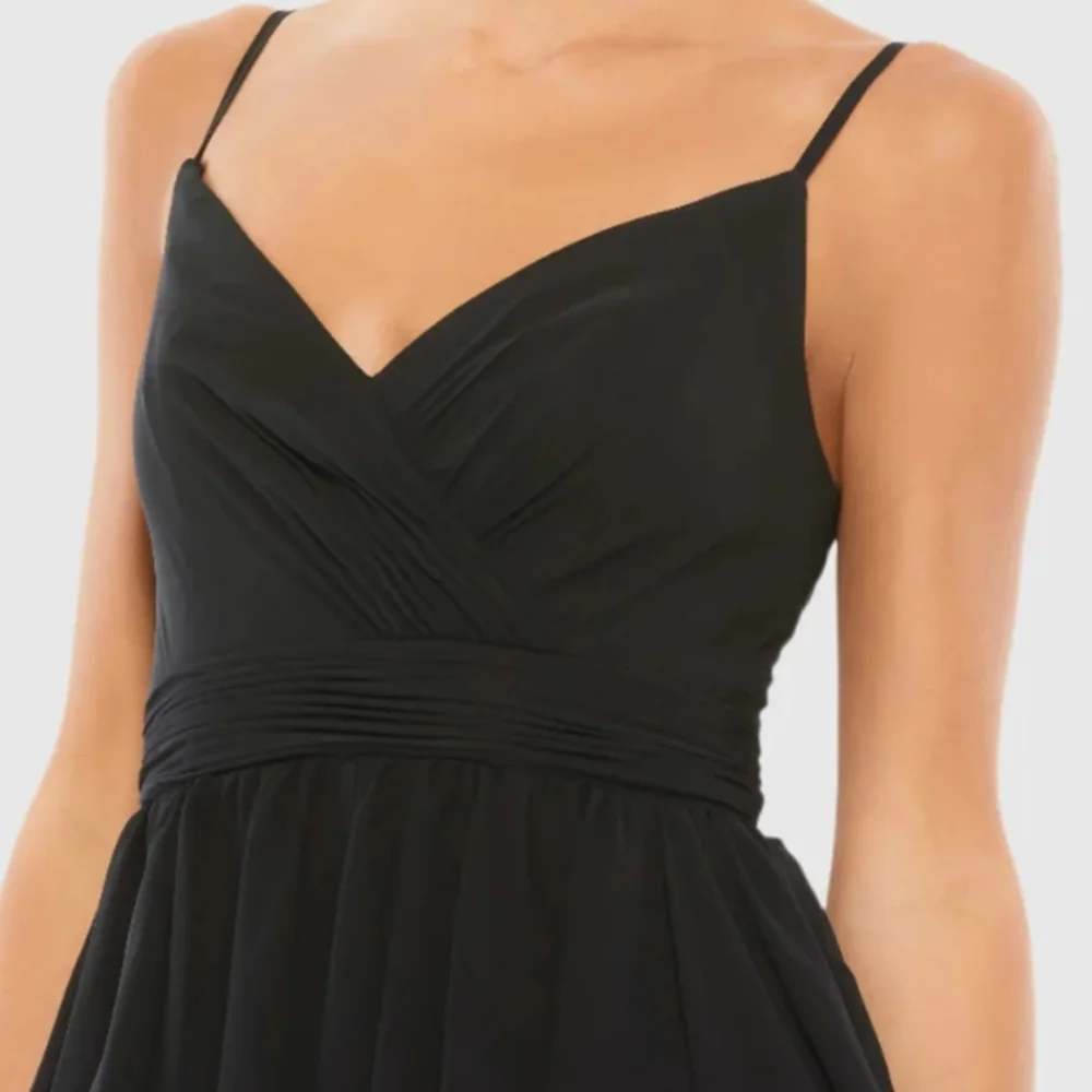 Mac Duggal Black High Low Tiered Dress - Picture 2 of 3